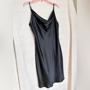 Vintage Y2k Victoria’s Secret Silk Slip Dress Black 90s Vamp Grunge Goth